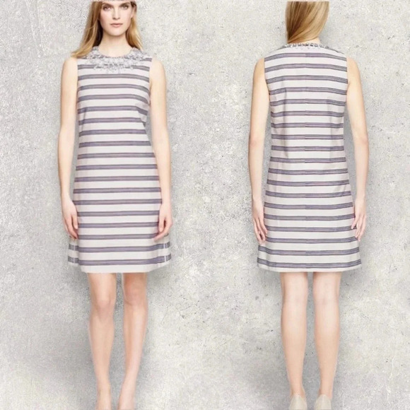 TORY BURCH KAYLIN Stripe Embellished Dress Size 2 - Picture 1 of 17
